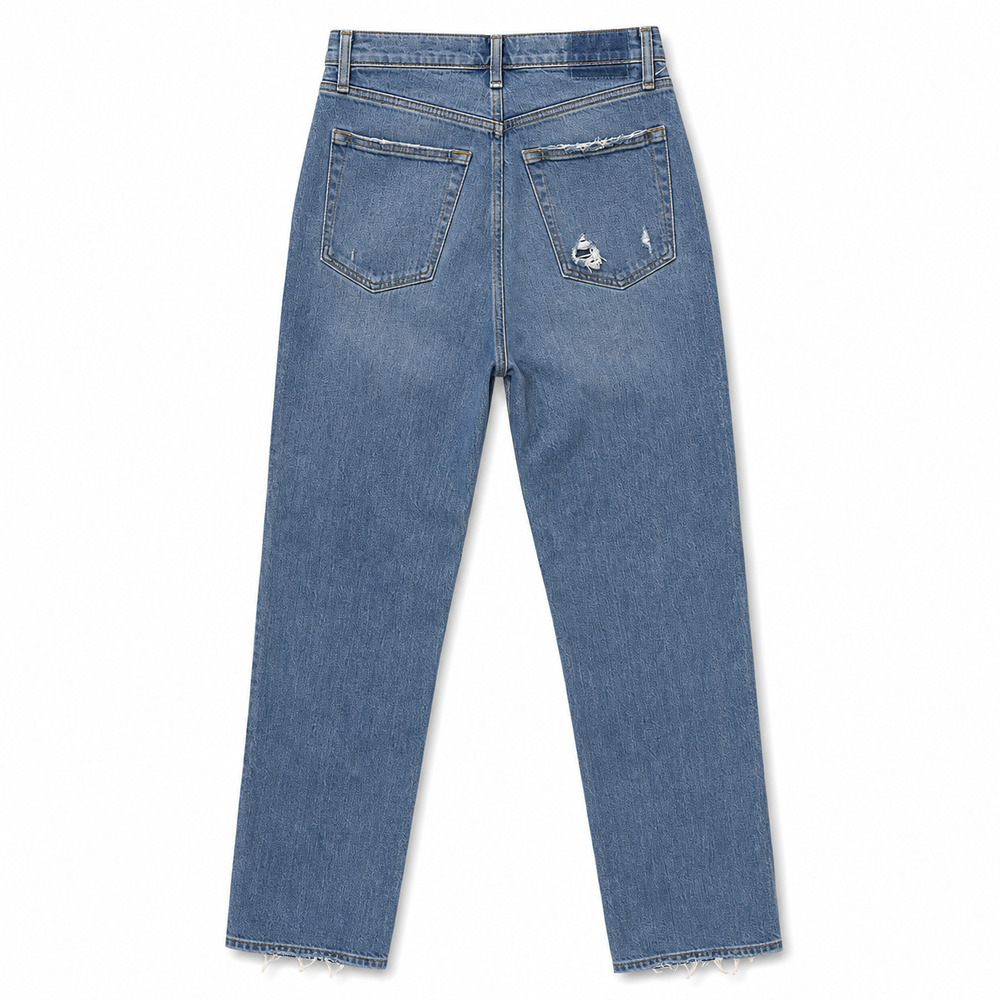 Abercrombie & Fitch 90s Straight Ultra High Rise Criss Cross Waist Jeans 6L Blue - Picture 2 of 16